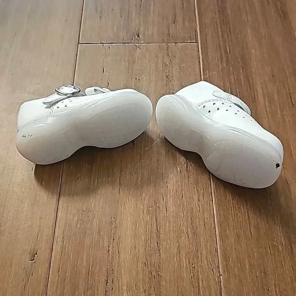 VTG Smart Step Little Girls Patent White Vinyl Shoes sz 2W - Picture 2 of 2